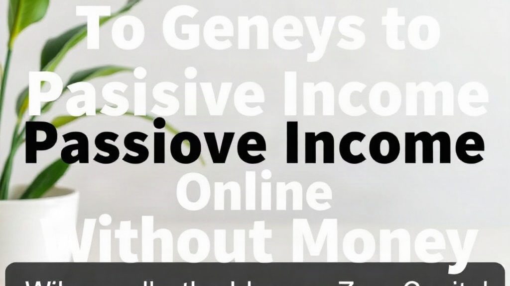 Four Ways To Generate Passive Income Online Without Money