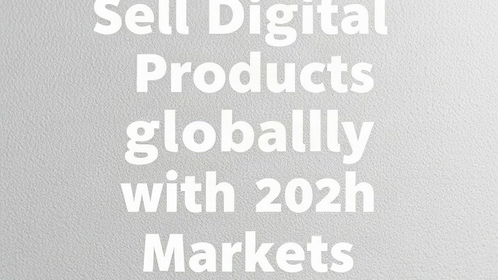 Sell Digital Products Globally: Scale With Global Markets
