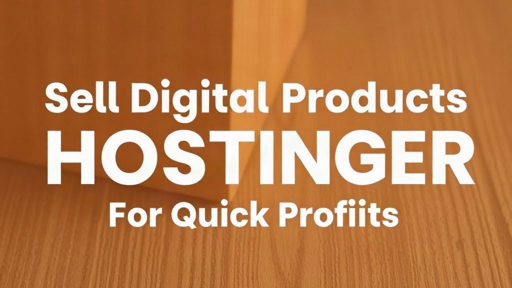 Sell Digital Products Hostinger For Quick Profits