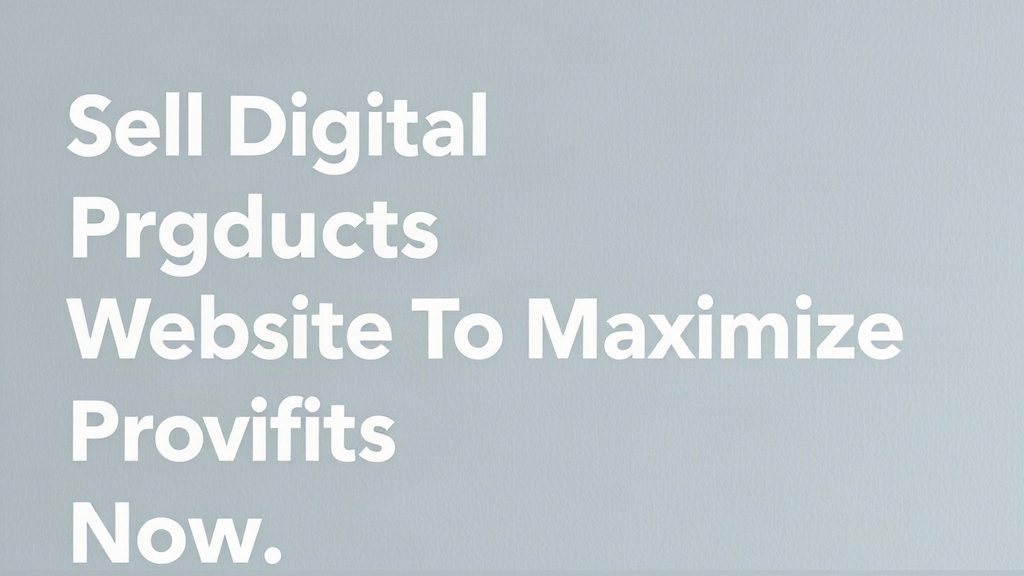 Sell Digital Products Website To Maximize Profits Now