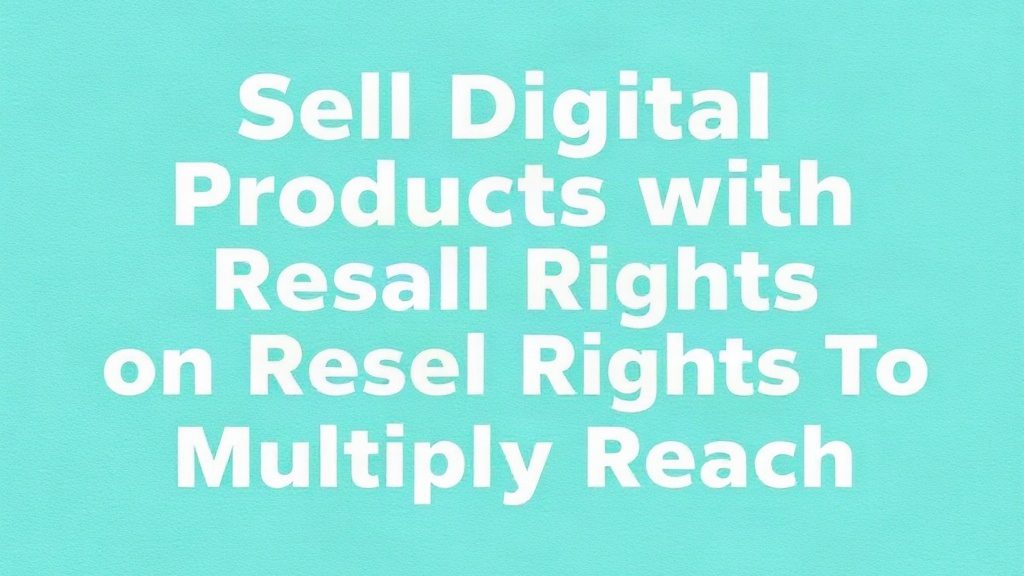 Sell Digital Products With Resell Rights To Multiply Reach