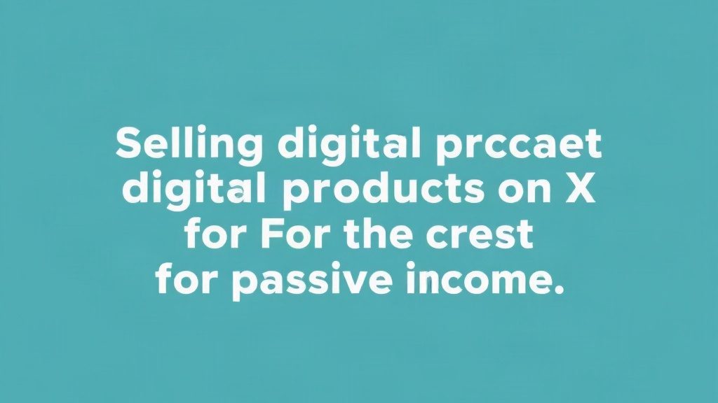 Selling Digital Products On X For Passive Income