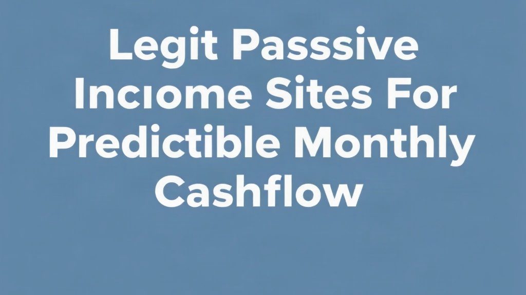 Legit Passive Income Sites For Predictable Monthly Cashflow