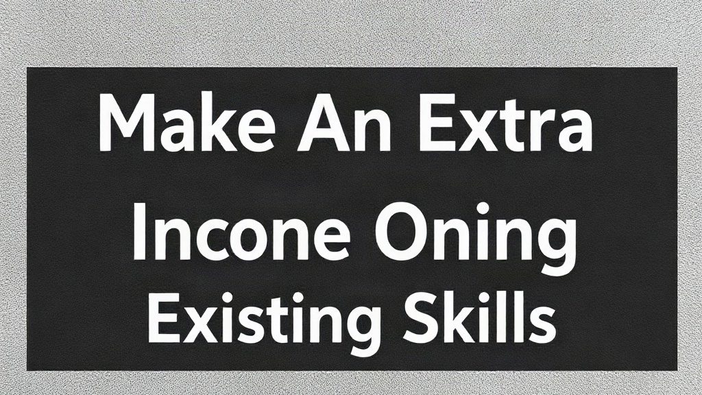 Make An Extra Income Online Using Existing Skills