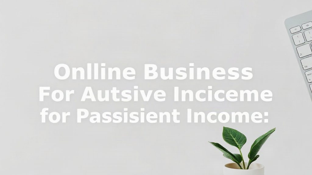 Online Business For Passive Income: Systems Not Sweat