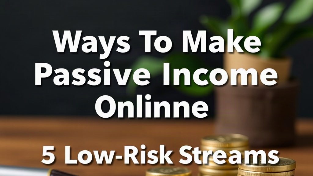 Ways To Make Passive Income Online: 5 Low-Risk Streams